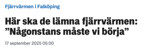 Falköping väljer bort fjärrvärme