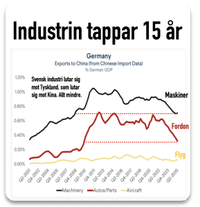 tysk export till Kina vårt problem