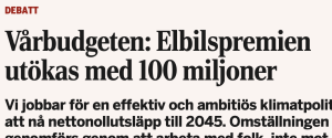 Elbilspremie utökas