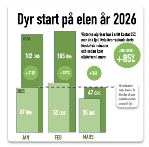 Oljekris syn i elpris i mars
