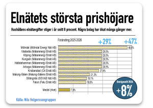 priser på elnät klart dyrare 2026