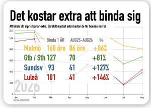 att binda elpriset kostar extra