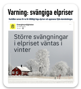 varning för vinterelen Energimyndigehten