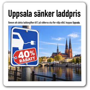 uppsala sänker laddpriset på nätterna