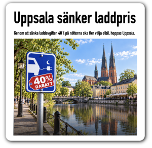 uppsala sänker laddpriser på nätterna