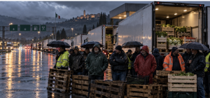 växande strejker lastbilar i Italien